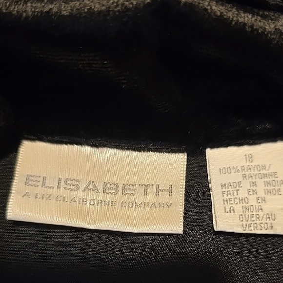 Elisabeth by Liz Claiborne Black Velvet Button Down Shirt 18 - Picture 2 of 5
